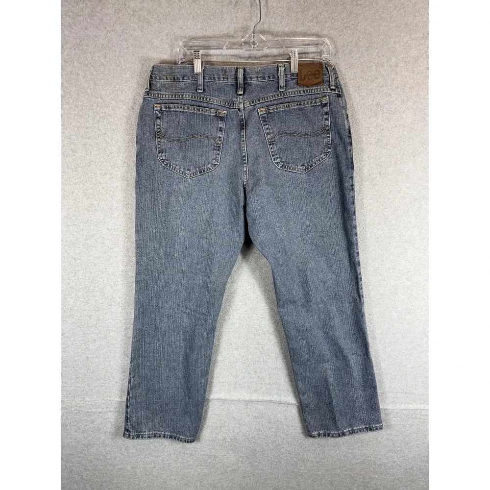Lee Jeans Mens 38x29 Blue Regular Fit‎ Straight Leg Denim Classic Casual Pants